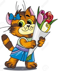 9253086-Cat-with-a-bunch-of-flowers-Stock-Vector-cartoon-cat-birthday.jpg